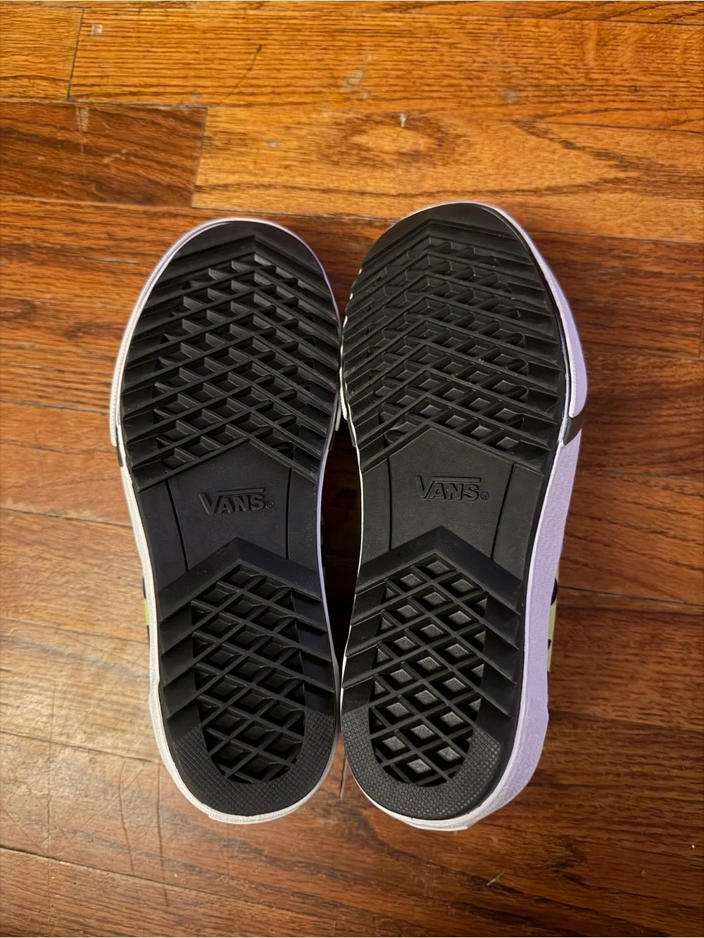 Vans Platform Sneakers in Neon Yellow & Black Checker Wave- Glow in the Dark